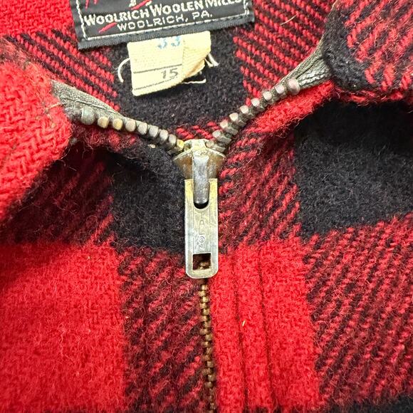 Vintage Woolrich Shirt Jacket Large Hunting Buffalo Plaid Flannel Shacket 60s - Picture 6 of 10